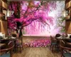 Beibehang Custom 3d wallpaper mural fantasy cherry tree deer photo TV background wall for walls 3 d