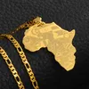 Anniyo Silver Color Gold Color Africa Map with Flag Lendant Chain Stainlaces Jewelry African Maps for Women Men #035321p246z