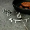 Metal Fork Stand Knife Holder Table Running Deer Dog Long Chopstick Rack Alloy Spoon Rest Home Decorative 3 8sha G2