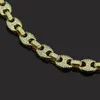 Hip Hop 12mm Gold Silber Farbgeschwindige Puff Marine Anchpr Chain Link Bling Halskette für Männer 291 J28760532
