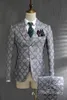 Ternos masculino terno homens lazer negócios vestido formal tendência imprimir vestido de noiva vestido britânico estilo fumar homme mariage 201123