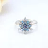 blue diamond sterling silver ring