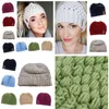Beanie/Skull Caps Fashion Women Stretch Sticke Crochet Beanies Winter Hats For Cap Warm Lady Messy Bun With Tag1