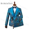 Bridalaffair Shinny Lake Mavi Erkekler Suits 3 Parça Sonbahar Ziyafet Serisi Damat Erkekler Düğün Smokin Erkekler Parti Takımları Tepe Yaka 201106