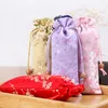 Brocade kam tas trekkoord doek mode retro pruim bloesem patroon potlood geval kleine object opbergtas vrouw geschenk tassen