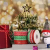vendita calda decorazioni natalizie forniture festive nastri nastro natalizio albero di Natale fiocco di neve fulvo nastro 7 stile opzionale GGD2250