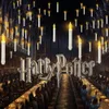 Flytande ljus med timer LED -batteriet drivet Flameless Window Taper Candle för Harri Potter Droppless Flimrande Candle Light T200601