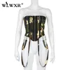 WLWXR Fall 2020 Black Bodycon Long Sleeve Jumpsuit Women Camouflage Corset One Piece Outfits Ladies Romper Women Jumpsuit Female