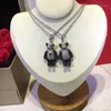 Naszyjniki wisiorek Panda Naszyjnik 3D Diamond Para Moda Styl Fine Jewelry Wysokiej jakości1