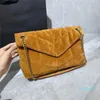 Designer tygväska crossbody Handväska puffer Nubuck läder Två storlekar Axel Damväska Frostad ko