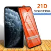 21D 10H تغطية كاملة لفيلم شاشة الهاتف الزجاجي المقسّر لـ iPhone 15 14 11 12 13 MINI PRO MAX XR XS