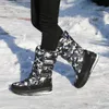 Platforma Mężczyźni Buty śniegowe Wodoodporna Nylon Plus Rozmiar 45-47 Męskie Midd Calf Boots Platform Pluszowe Ciepłe Buty Winter Black 201019