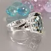 DreamCarnival1989 Dusty Blue Zircon Solitaire Weding Ring for Woman Delicate Cutting Bridal Jewelry WA11876BL 2201215989226