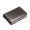 RFID bloquant la fibre de carbone Slimwallet en aluminium porte-carte de crédit en métal porte-carte d'identité porte-cartes mince mini portefeuille pour hommes2447