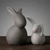 Tabela Nórdica Ornamentos Cerâmicos Porcelana Animais Decorações incluem elefante Cat Deer Rabbit Snail Home Decor Crafts Miniatures C0125