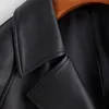 Femmes Cuir Faux Lautaro Printemps Automne Noir Trench-Coat Surdimensionné pour Femmes Manches Raglan Revers Lâche Casual Élégant Mode Coréenne 220919