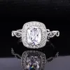 D Color Moissanite Amarillo Diamante Diamond Anillos de la piedra preciosa Anillo abierto para mujeres228z