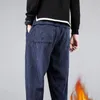 Męskie spodnie zimowe harem luźne spodnie sporty dorywczo plus aksamitna zagęścić sztruks listu Etykietowanie ciepłe stałe