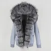 OFTBUY nouveau imperméable Bomber Parka veste d'hiver femmes réel manteau de fourrure naturel renard col de fourrure capuche chaud Streetwear détachable