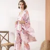 JULY'S SONG 3 PCS Women Viscose Pajamas Set Floral Printed Female Pyjama Elegant Female Nightwear Spring Summer Cool Sleepwear 201106