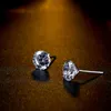 Simple and Stylish Ear Stud Earrings Mens and Womens Four-Claw Inlaid Zircon Auricular Needle Earrings Student Fresh Single Diamond Small