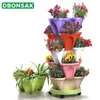 4-layer Stereo Strawberry Planting Flower Pot Vegetable Fruit Planter Balcony Succulent Pots Home Garden Decoration Nursery Pots Y200709