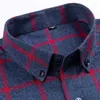 S do 7XL Plus Size Casual Plaid Koszula dla dużych mężczyzn 100% Bawełna Długi Rękaw Leisure Mężczyzna Odzież Koszula Koszula Społeczna G0105