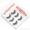 Magnetic False Eyelashes with Liquid Eyeliner and Tweezer 3 Pairs Set Reusable Eyelash