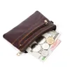 Purses 30pcs / lot mynt zipper äkta läder män nyckel plånbok kvinnlig kvinna kortväska vintage retro kort mini