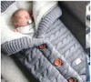 2021 New Baby Sleeping Bags Winter Warm Button Knitted Swaddle Wrap Swaddle Stroller Wrap Toddler Blanket Sleeping Bags