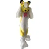 Hallowee Yellow Fox Husky Fursuit Maskotki Kostium Najwyższej Jakości Cartoon Anime Motyw Charakter Karnawał Dorosłych Unisex Sukienka Boże Narodzenie Urodziny Party Outfit Outfit