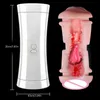 NXY Sex Masturbators Dual Channel Hand Free Male Masturbation Cup Oral Vagina Masturbator Toy for Men Silicone Blowjob Vibrator 220127