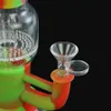 16'' Glass Bong water pipe silicone dab rig smoke hookahs smoking bubbler for dry herb