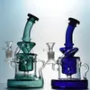 New Hookahs Unique Tornado Recycler Glass Bong Heady Showerhead Perc Bongs Dab Rig Klein Glass Water Pipe Oil Rigs With Heavy Base Bowl WP308 14mm Female Joint