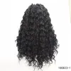 Perruque Lace Frontal Wig synthétique transparente HD, couleur noire, cheveux crépus bouclés, Simulation de cheveux humains, 180823 – 1