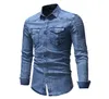 2018 New Autumn Demin Shirt Men  Casual Shirts Men Cotton Long Sleeve Fashion Camisa Masculina Mens Denim Shirts