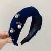 Fashion rivet women headbands Vintage pearl girls designer headbands Boutique velvet women hair sticks hair accessories for women