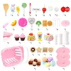 Kids Kitchen Toy Girl Cake Birthday Miniature Food Stand Set Pretend Play Plastic Educational Toys For Children Gifts LJ201009