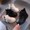 Autumn Winter Children Boots Boys Girls Martin Toddler Fashion Leather Shoes Windproof Soft Bottom Kids Snow 211227