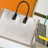 トップの女性ハンドバッグRive Gauche Shoppingbag Tote Linen Leather Handbag Fashion Linen Light Beach Bags Luxury Designer Travel Cross227F