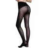 Sexy Oil Shiny Five Toes Pantyhose Women High Waist Elastic Smooth Stockings See Through Clubwear Sex Tights New Arrival 201109267H