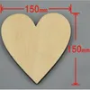12pcs / sac 150mm vierge blanc inachevé coeur d'artisanat de coeur de bois laser décoration de mariage en bois enseignement accessoires de bricolage 001001065 201201