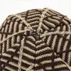 Moda Knit Grid Winter Feanie Hats Ear mangueira de malha de malha de caveira gorro para mulheres moda e presente de areia