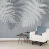 Custom 3D Wall Murals Wallpaper Grey Abstract Leaves Modern Dining Room Living Sofa Bedroom Background Art Photo Mural