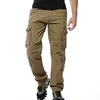 Pantalones para hombre Pantalones sueltos tácticos del ejército Pantalones multibolsillos militar Carga de color sólido para hombres pantalon homme Plus 46 201221