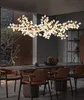 Lustre de restaurant de luxe moderne villa salon lampe en cristal art décoration longue boule de verre lustre