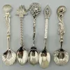 Retro Zestaw łyżki Ze Stali Nierdzewnej Kreatywna Kawa Zupa Łyżka Vintage Royal Style Metal Spoons Zestaw Naczynia Stołowe