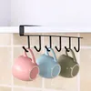 Hooks & Rails Black And White Multifunction Nail Free Hook Mug Holder Under Shelf Rack Hanger Coffee Cup For Kitchen1