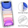 Custodie per telefoni trasparenti antiurto 3 IN 1 per iPhone 15 14 Plus 13 Pro Max 12 11 Xs Xr Samsung S24 S23 Ultra S22 S21 Cover protettiva per PC rigido per armatura