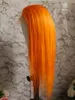 Perruques de cheveux humains indiens Remy Lace Front Body Wave de couleur orange 13x4